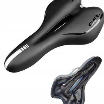 ГЕЛЕВОЕ СЕДЛО ДЛЯ ВЕЛОСИПЕДА ТРЕККИНГ СПОРТИВНОЕ ВОДОНЕПРОНИЦАЕМОЕ СЕДЛО + ОТРАЖЕНИЕ