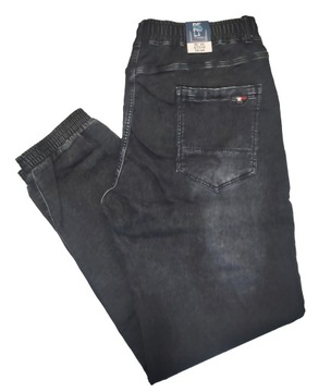 5XL Duże Spodnie Ciemne Joggery Ściągacz Jeans Tommy