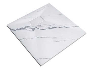 Brodzik VEXO MARBLE 90x90 biały prysznicowy SLIM 3 Besco