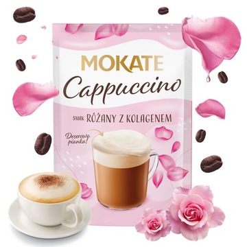 Słodka Kawa Cappuccino Róża Kolagen Deserowa Pianka Bez Ekspresu 40g