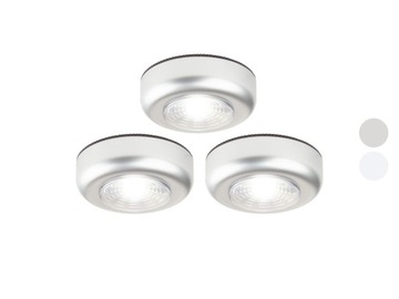 3SZT LAMPKI LED 6500K 1W OKRĄGŁE NA BATERIE