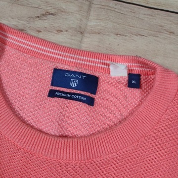 GANT Sweterek Premium Cotton Męski Logowany r. XL