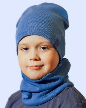 Komplet CZAPKA + TUBA komin beanie PRĄŻEK r. 51-56