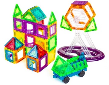 МАГНИТНЫЕ БЛОКИ 3D здания транспортные средства шасси MEGA SET 70 шт.