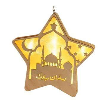 Деревянные светильники Eid AL Adha, декоративный ночник, подвесной светильник, стиль B