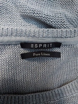 ESPRIT szary sweter 100% len linen L