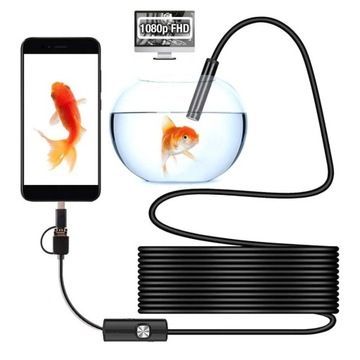 KAMERA INSPEKCYJNA ENDOSKOPOWA ANDROID TELEFON PC USB 3w1 MAGNES LUSTERKO