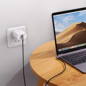 Ugreen kątowy kabel przewód z bocznym wtykiem USB Typ C - USB Typ C 3A 1m