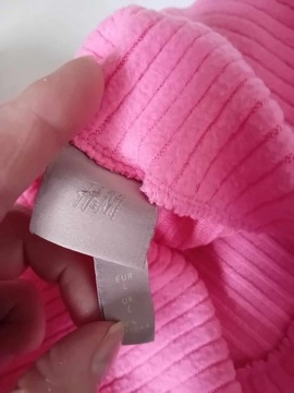 H&M krótka różowa bluza w tłoczone prążki L 40 PINK