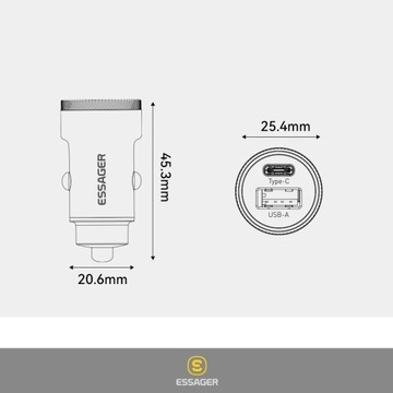 БЫСТРОЕ МОЩНОЕ автомобильное зарядное устройство USB 54 Вт для прикуривателя QC3.0 PD USB-C