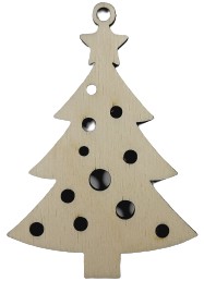 BOMBKA DREWNIANA OZDOBA ŚWIĄTECZNA SKLEJKA 10X7cm