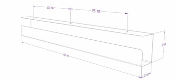 Органайзер кабельный лоток под стол столешница 600х80х50 мм 100% МЕТАЛЛ