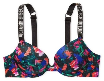 Biustonosz Victoria's Secret push-up cyrkonie z logo 70B (32B)