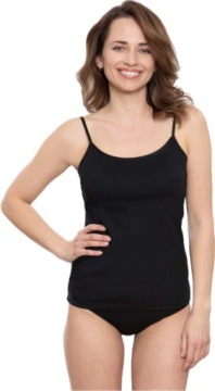 WADIMA 10276 PODKOSZULKA KOSZULKA TOP CIENKIE RAMIĄCZKA BAWEŁNA czarna S/36