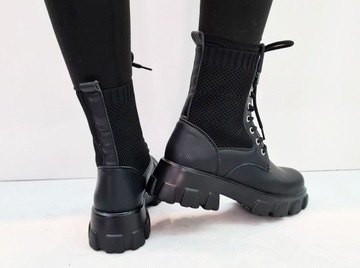 ЧЕРНЫЕ НОВЫЕ БОТИНКИ НА ШНУРОВКЕ TAP SHOES 40