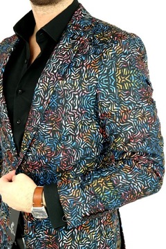 GIOVANNI PERA Marynarka męska D804 kolorowa 46 XS