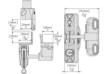 Задвижка для ворот двусторонняя самозащелкивающаяся DD