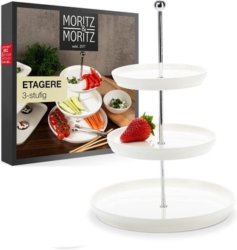 Etażerka na owoce 3 poziomy z wysokiej jakości porcelany,Moritz&Morits 25cm