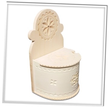 ДЕРЕВЯННАЯ СОЛОНКА С КРЫШКОЙ, ручная резьба