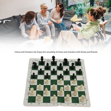 Zestaw warcabów szachowych 13,8 cala plansza 2 w 1 antypoślizgowa wysokość