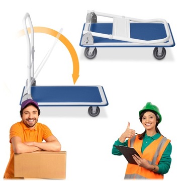WÓZEK MAGAZYNOWY SKŁADANY TRANSPORTOWY TOWAROWY PLATFORMOWY 300kg RĘCZNY