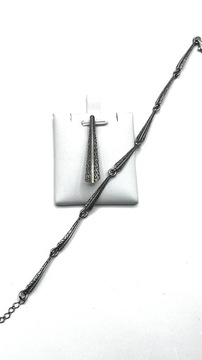 Komplet srebrny: zawieszka i bransoletka (925)