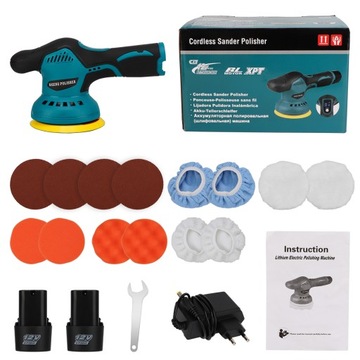 полировальная машинка для автомобилей, полировальная машинка для аккумуляторов с регулировкой, губки, подушечки, набор 18x