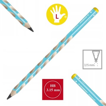 STABILO OŁÓWEK DLA LEWORĘCZNYCH EASYGRAPH HB PASTEL NAUKA PISANIA