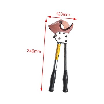 Кабельный резак с храповым механизмом. Нескользящая рукоятка из углеродистой стали.