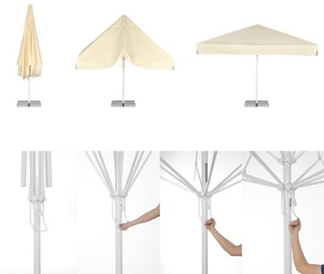 Parasol Ogrodowy 4x4m Barbados Kwadrat Szary