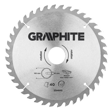 Tarcza do pilarki widiowa 185 x 30 mm 40z GRAPHITE