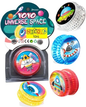 DUŻE ŚWIECĄCE YO-YO JOJO KOSMOS UFO RAKIETY MIX 5526