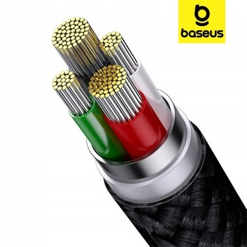 УНИВЕРСАЛЬНЫЙ ПРОЧНЫЙ USB-КАБЕЛЬ BASEUS 3 В 1 USB-C MICRO LIGHTNING 3,5 А 1,2 М