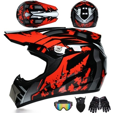 Dziecięcy zestaw Endurance Motocross ATV Kask+ Rękawiczki + Gogle