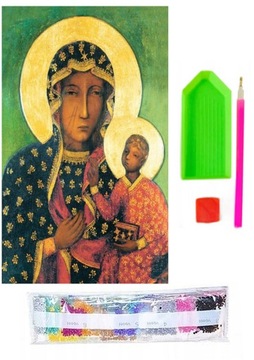 HAFT DIAMENTOWY MATKA BOSKA CZĘSTOCHOWSKA DIAMOND PAITING MOZAIKA + RAMKA