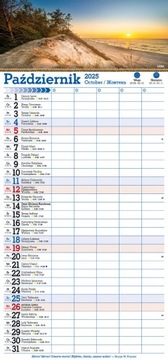 Kalendarz 2025 PLANER do notatek dla 5 osób MORZE BAŁTYK