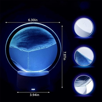 3D ОРНАМЕНТ ДЛЯ ГЛУБОКОГО МОРСКОГО ПЕСКА УКРАШЕНИЕ СТОЛА ВРАЩАЮЩИЕСЯ ПЕСОЧНЫЕ ЧАСЫ RGB