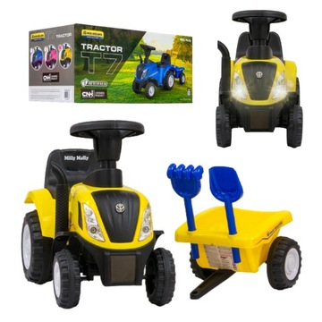 JEŻDZIK TRAKTOR ZABAWKA DLA DZIECI XXL NEW HOLLAND Milly Mally + PRZECZYPA