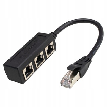 Rozdzielacz LAN Ethernet Czarny męski na żeński