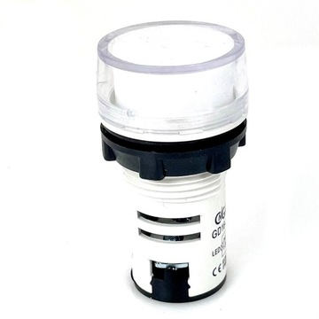 Lampka kontrolka LED otwór 22mm biała 24V AC/DC