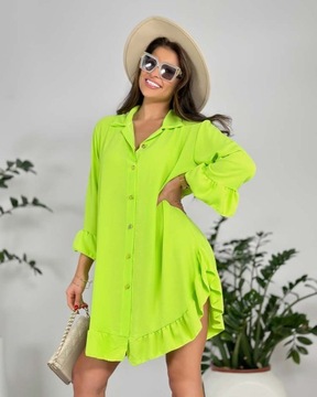 SUKIENKA DAMSKA OVERSIZE BLUZ4. NEON Uniwersalny