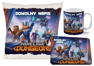 ZESTAW KUBEK PODUSZKA MINECRAFT podkładka PREZENT