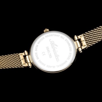 Złoty szwajcarski zegarek damski Adriatica A3540