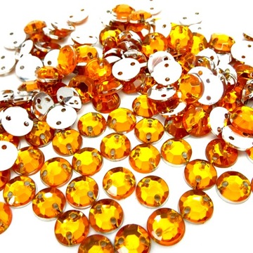 Dżety Kryształki do szycia Pomarańczowy 6mm 1000