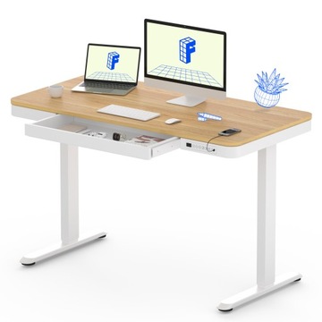 FLEXISPOT EW8 Elektryczne biurko stojące z szufladą 120*60cm Klon 73.5-118cm