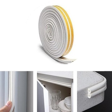 УПЛОТНИТЕЛЬ ДВЕРИ ПРОКЛАДКА САМОКЛЕЙКАЯ УПЛОТНИТЕЛЬНАЯ ЛЕНТА 20М БЕЛАЯ