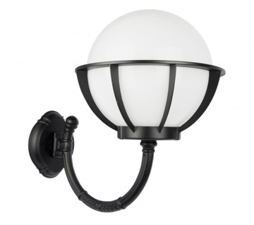 Lampa ogrodowa KULA koszyk kinkiet elewacja taras balkon czarny 1xE27