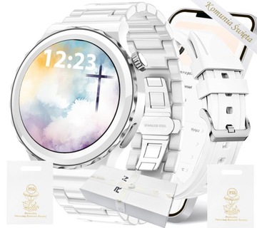 SMARTWATCH Komunia Święta zegarek dziecięcy CERAMIKA ROZMOWY 2 PASKI