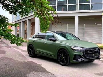 МАТОВО-ЗЕЛЕНАЯ ВОЕННАЯ ФОЛЬГА 30м x 152см МАТОВАЯ ЗЕЛЕНАЯ АРМИЯ ВОЕННЫЙ ШПОН