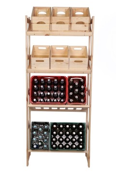 Полка для ящиков, бутылок, овощей, ЛСР, 4 полки, Нат